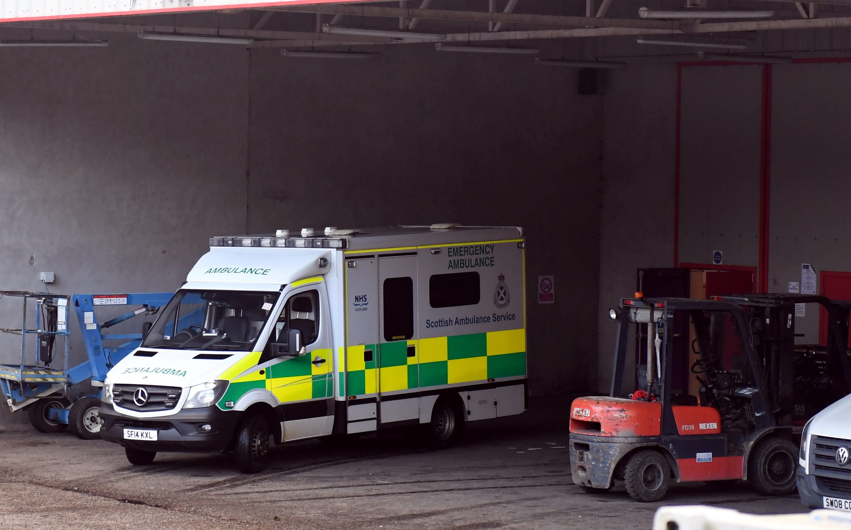 An ambulance at the Thainstone Centre.