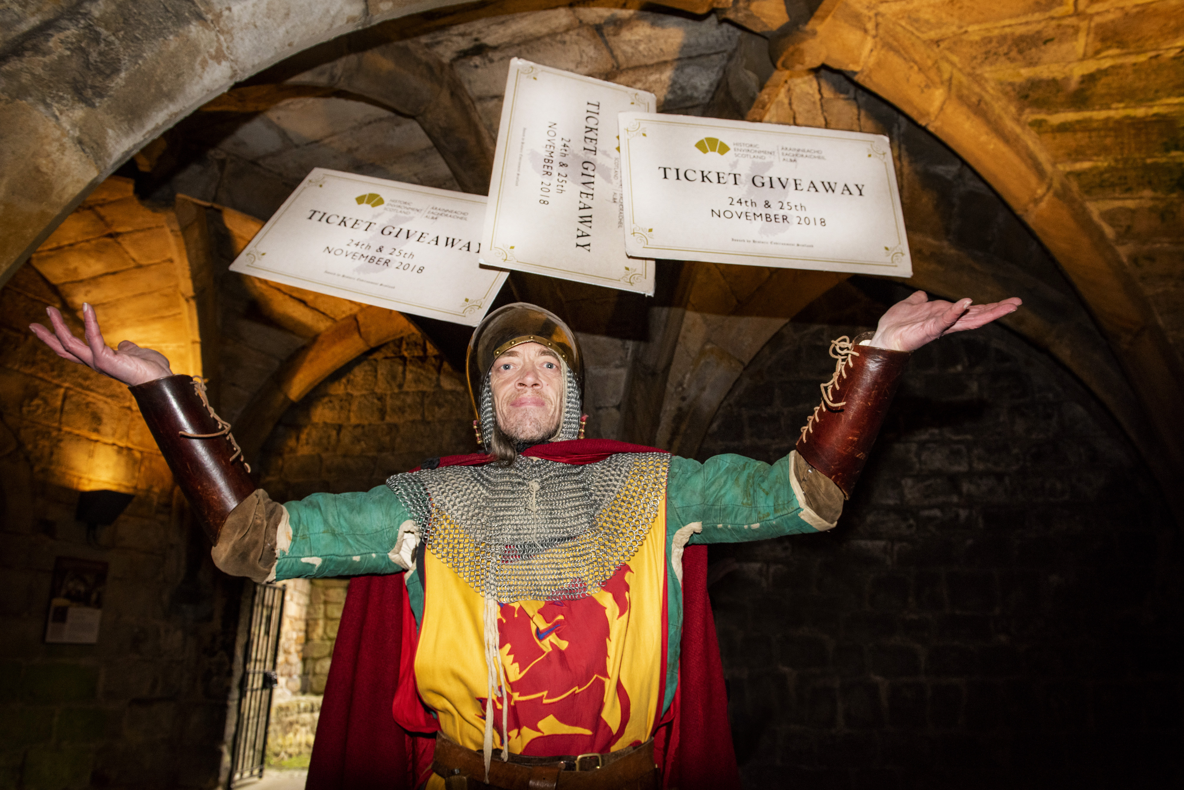 The ticket giveaway was launched by 'Robert the Bruce' at Dunfermline Abbey at the end of October