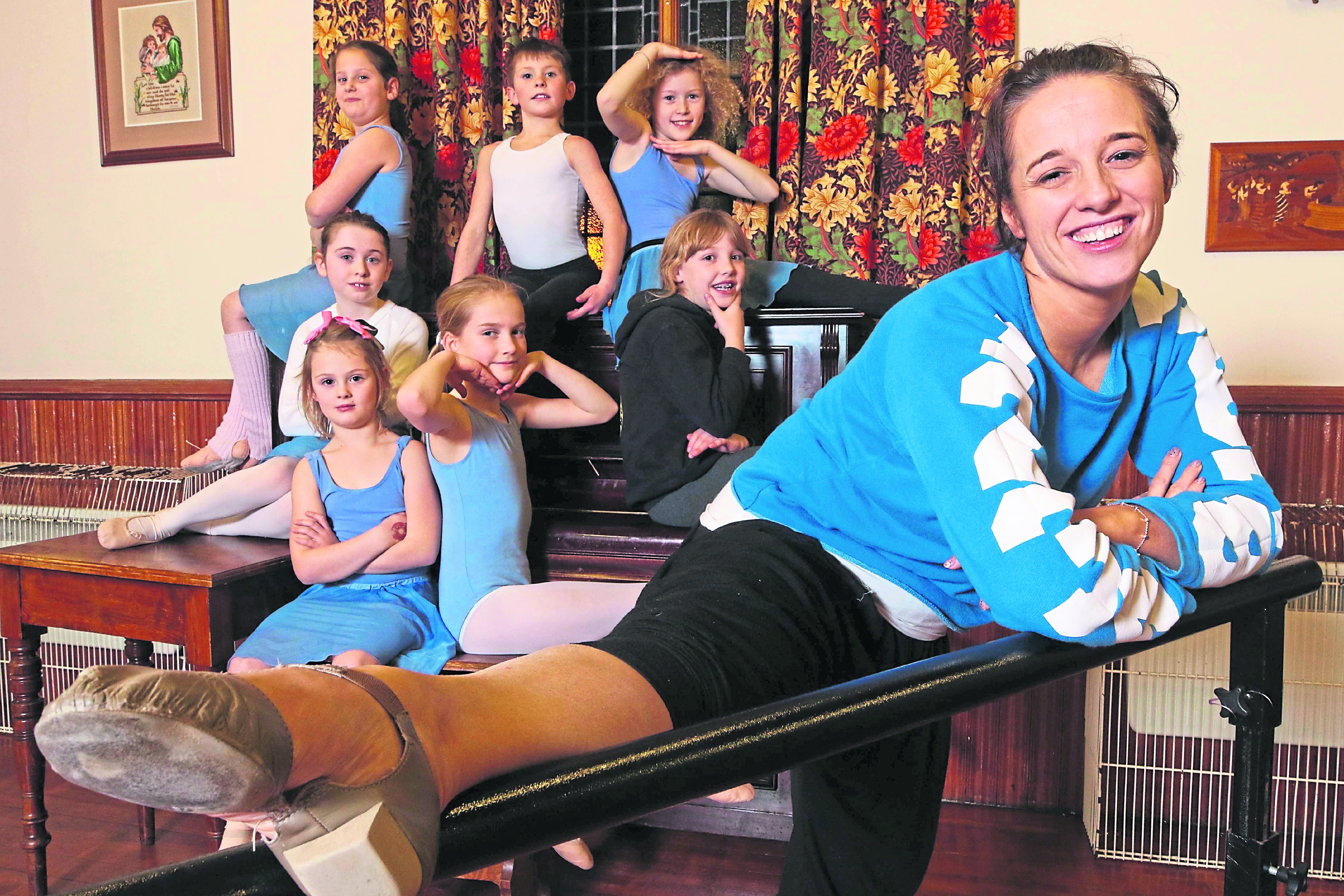 Pre-Covid- Heather Cooney from the Cairngorm School of Dance with children in Boat of Garten before the school moved into the new studios in Aviemore