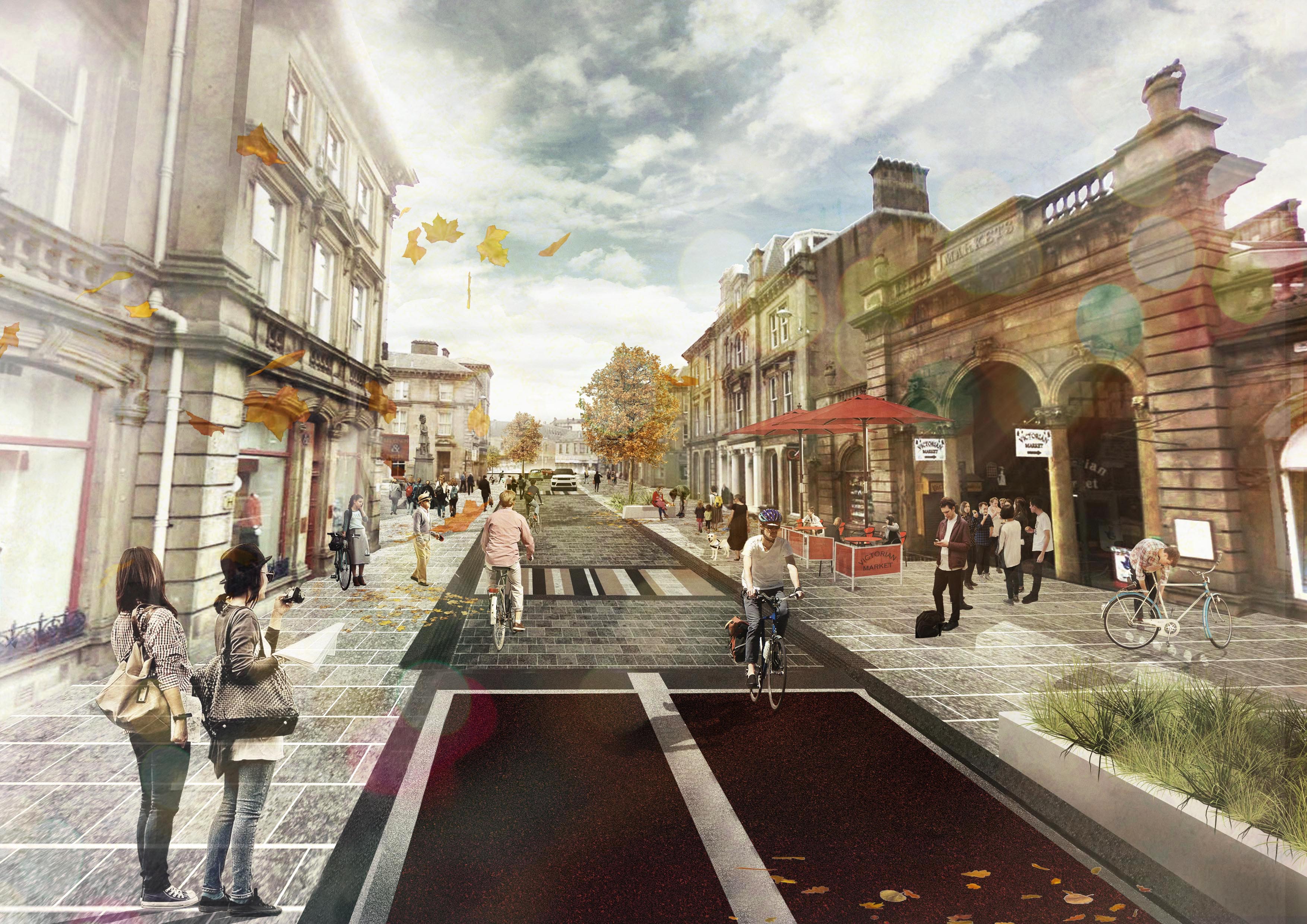 A proposed artists impression of how Academy Street will look under the current proposals