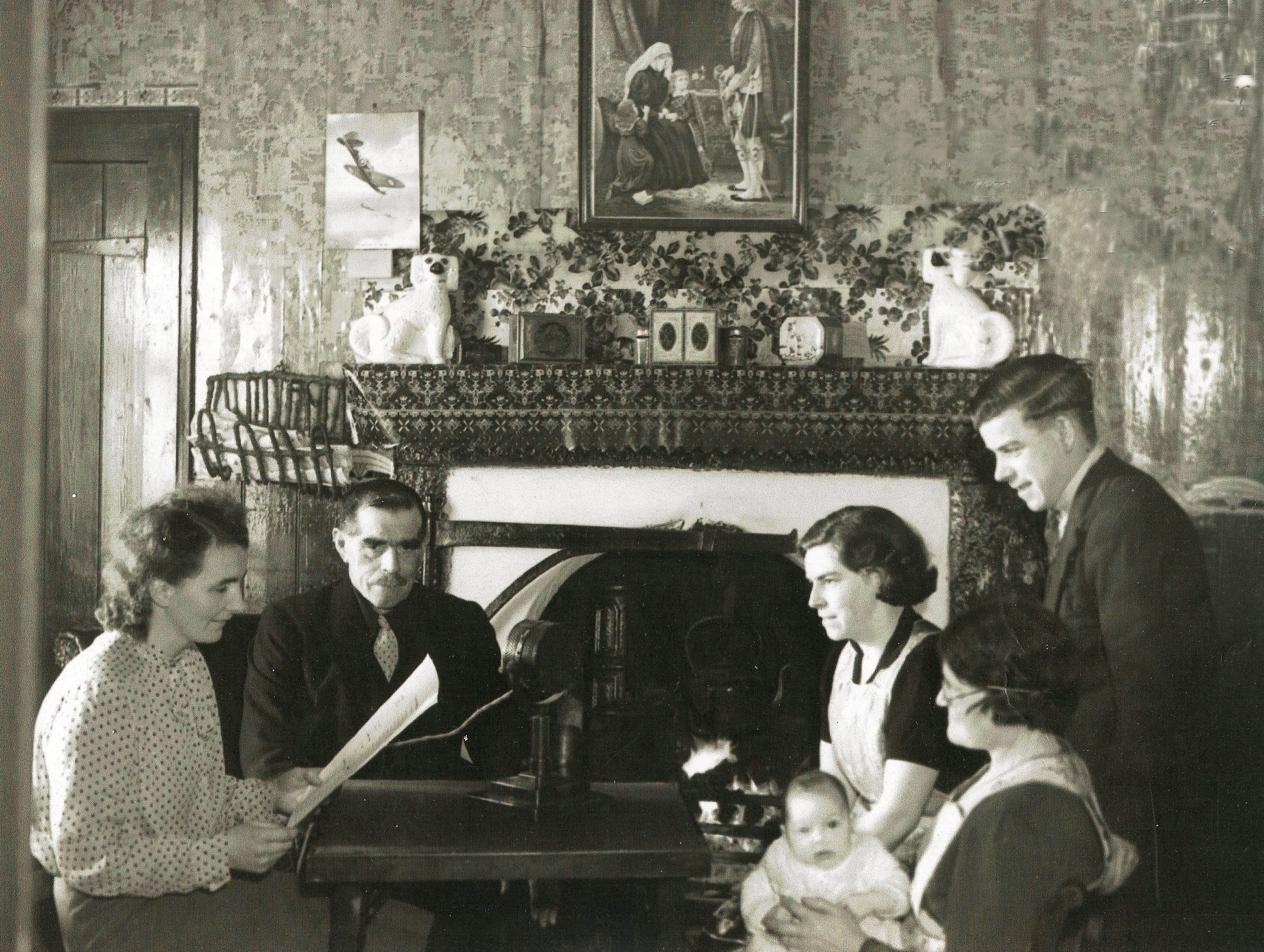 The Hutcheon family broadcast their message on the BBC. (Gordon Highlanders Museum)