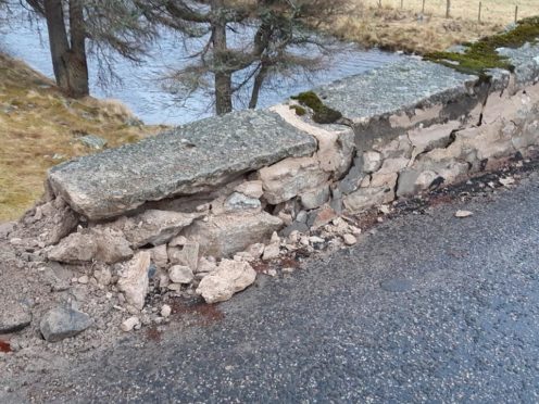 Gairnshiel Bridge has been left badly damaged. (Picture by Paul Spencer)