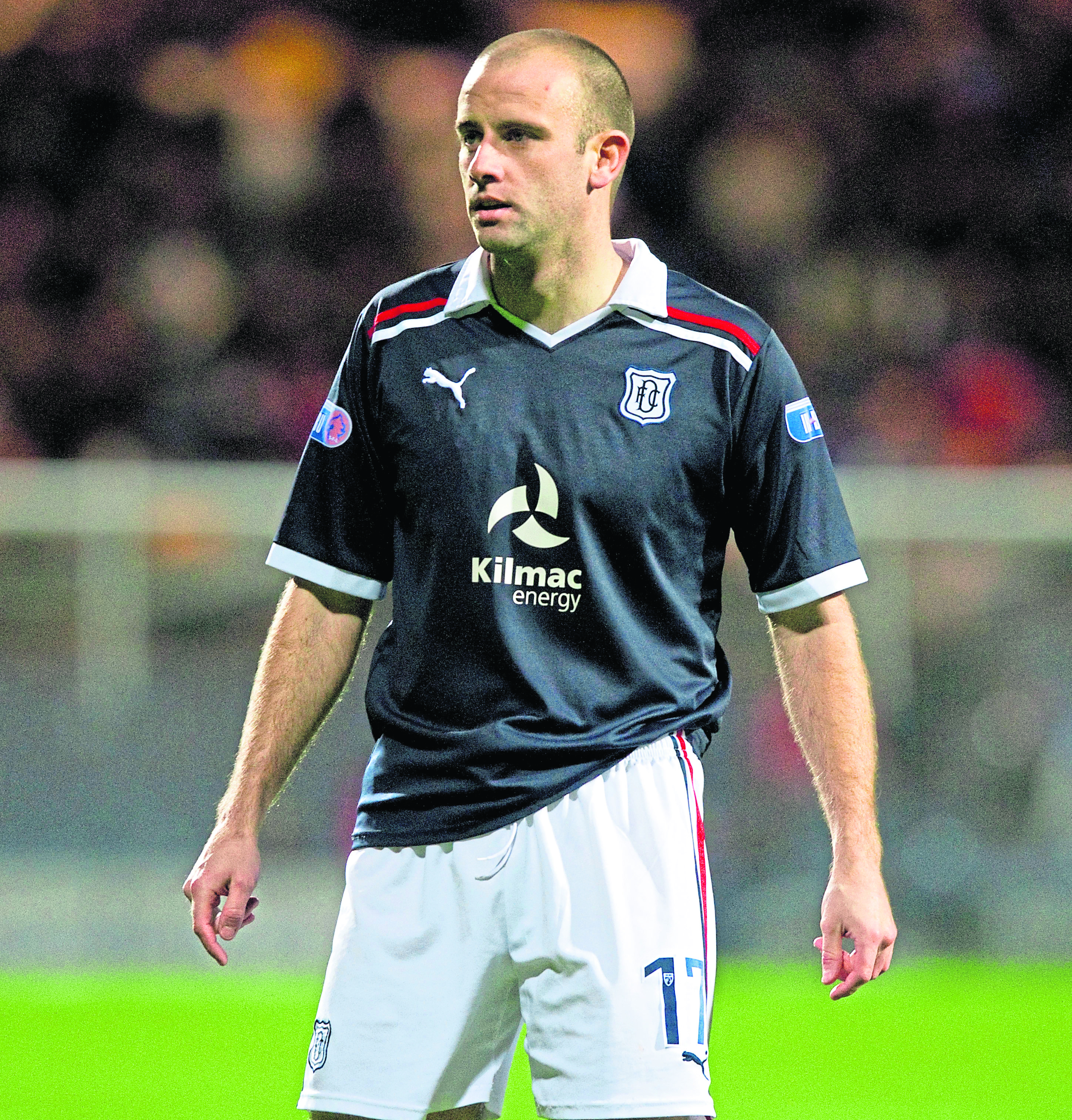 Ex-ICT and Ross County striker Graham Bayne in action for Dundee.