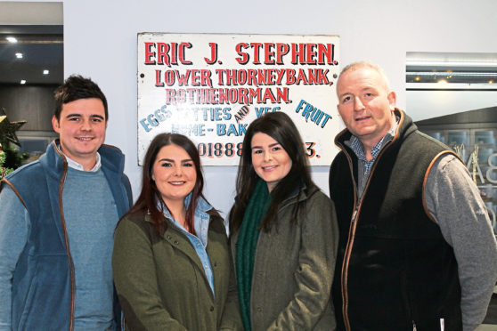 Neil, Penny, Megan and Stuart Stephen from Lower Thorneybank Farm.