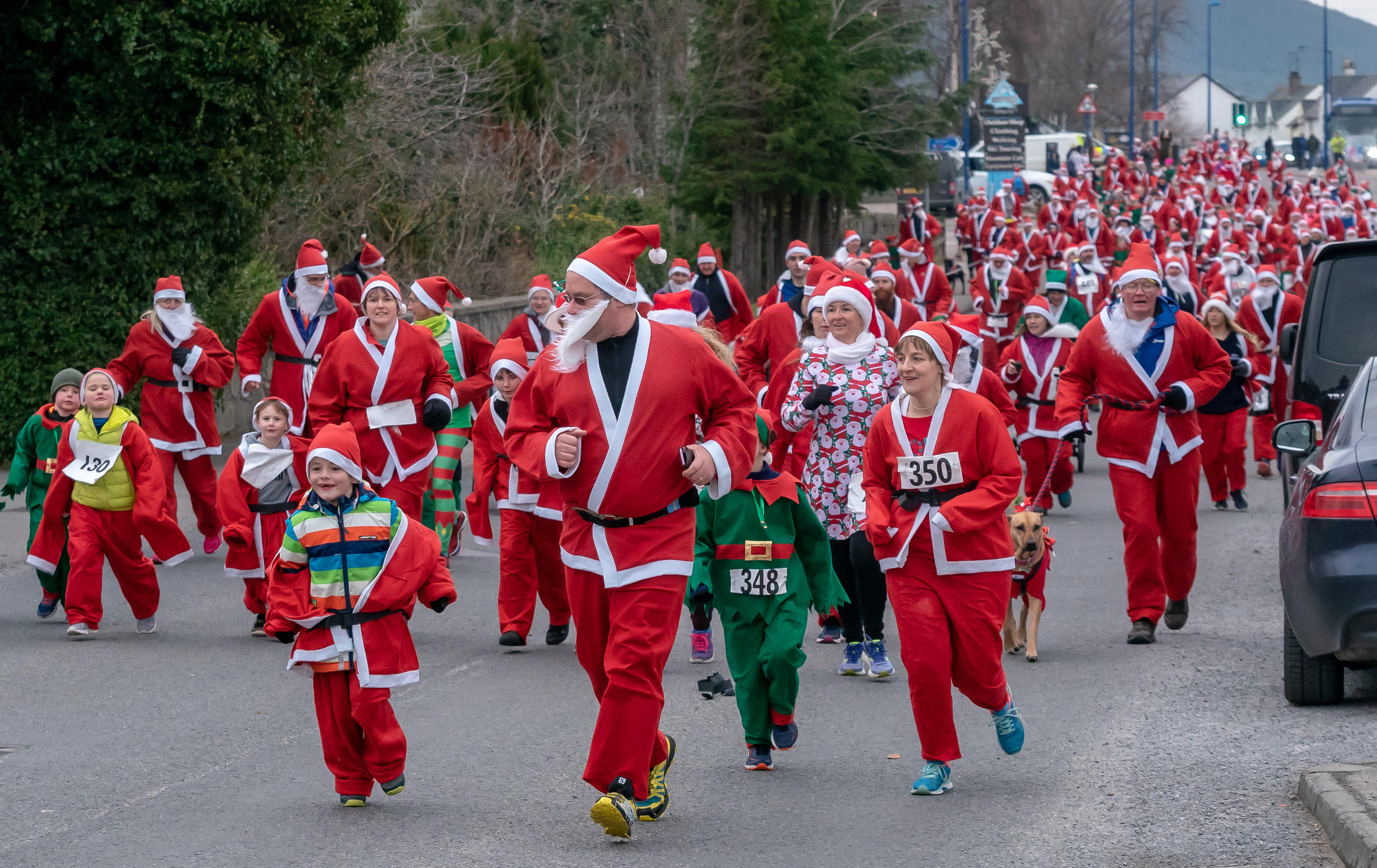 Hundreds of Santa's lined the streets of Aviemore for the 8th Annual Aviemore Santa Run.