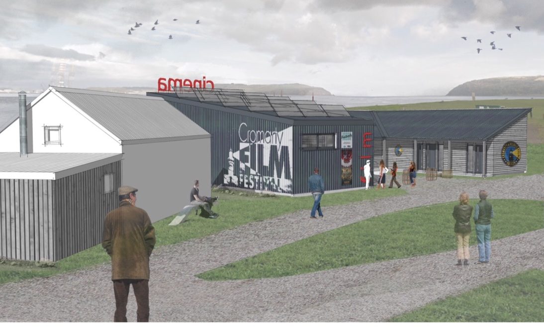 An artists impression of the new look Cromarty cinema.