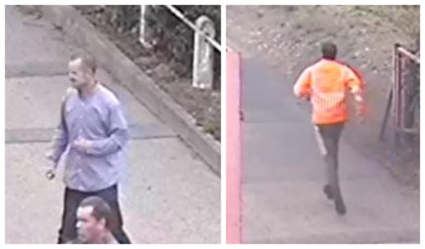 CCTV images released by police show Donald Stewart Snr, 47, and Donald Stewart Jnr, 24