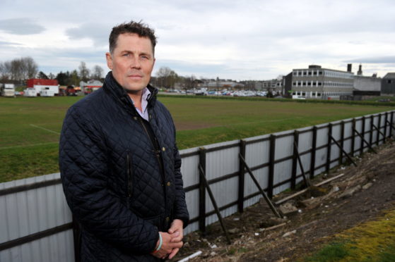 Dave Allen, chairman of Elgin Sports Community Trust, overlooking Lesser Borough Briggs.