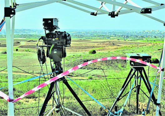 An Israel look-out post keeps watch on Gaza with top-of-the-range equipment