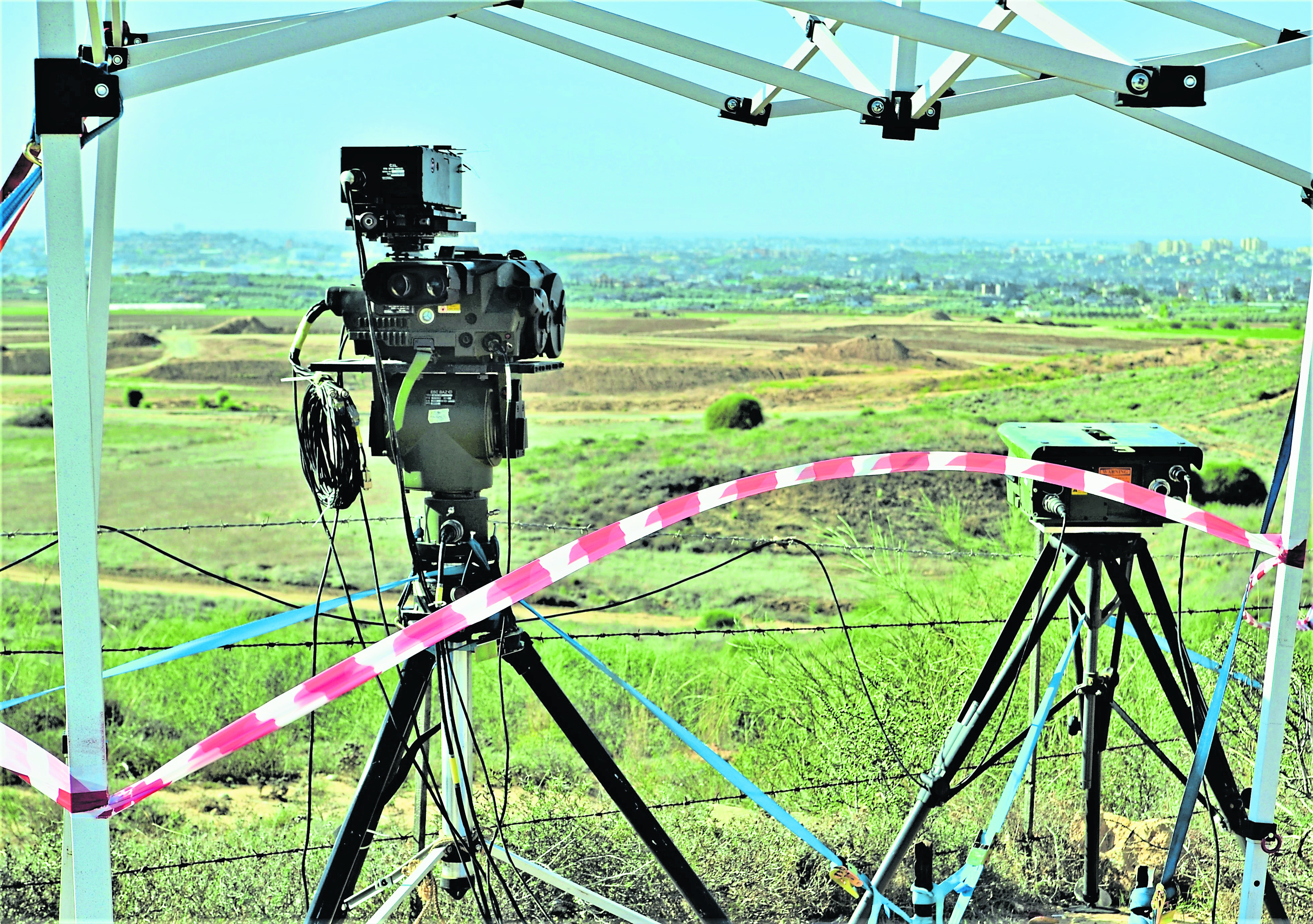 An Israel look-out post keeps watch on Gaza with top-of-the-range equipment