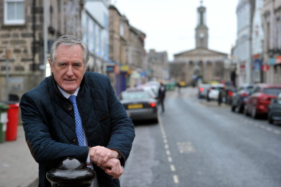 Heldon and Laich councillor John Cowe in Elgin town centre.