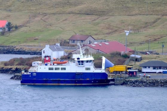 The ferry at Vidlin, Shetland