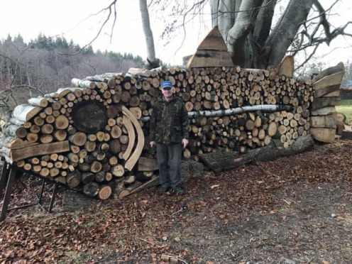 Julian McHardy with his log salmon.