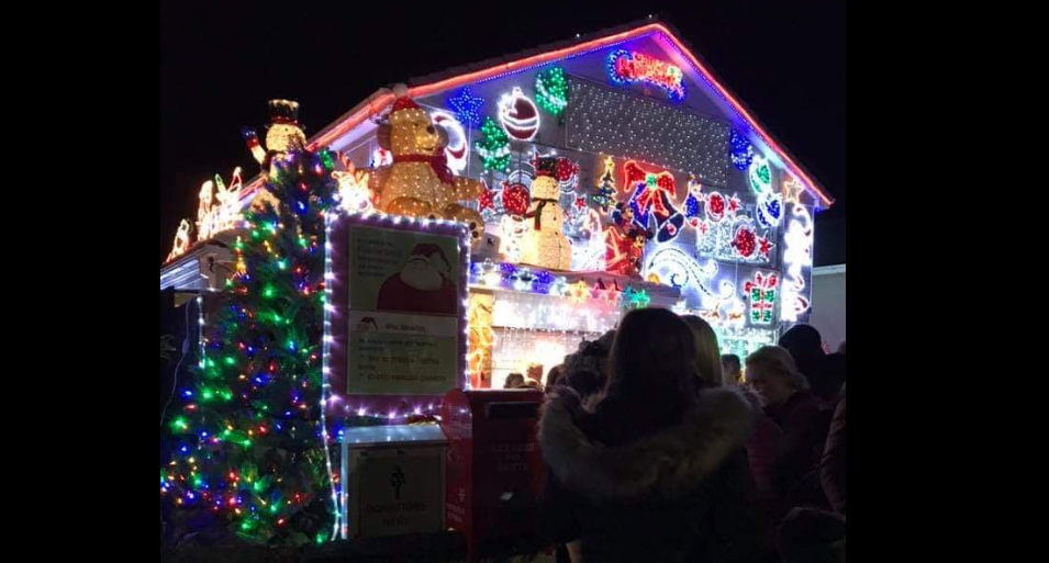 The McArthur family from Newtonhill's house in full festive illumination.