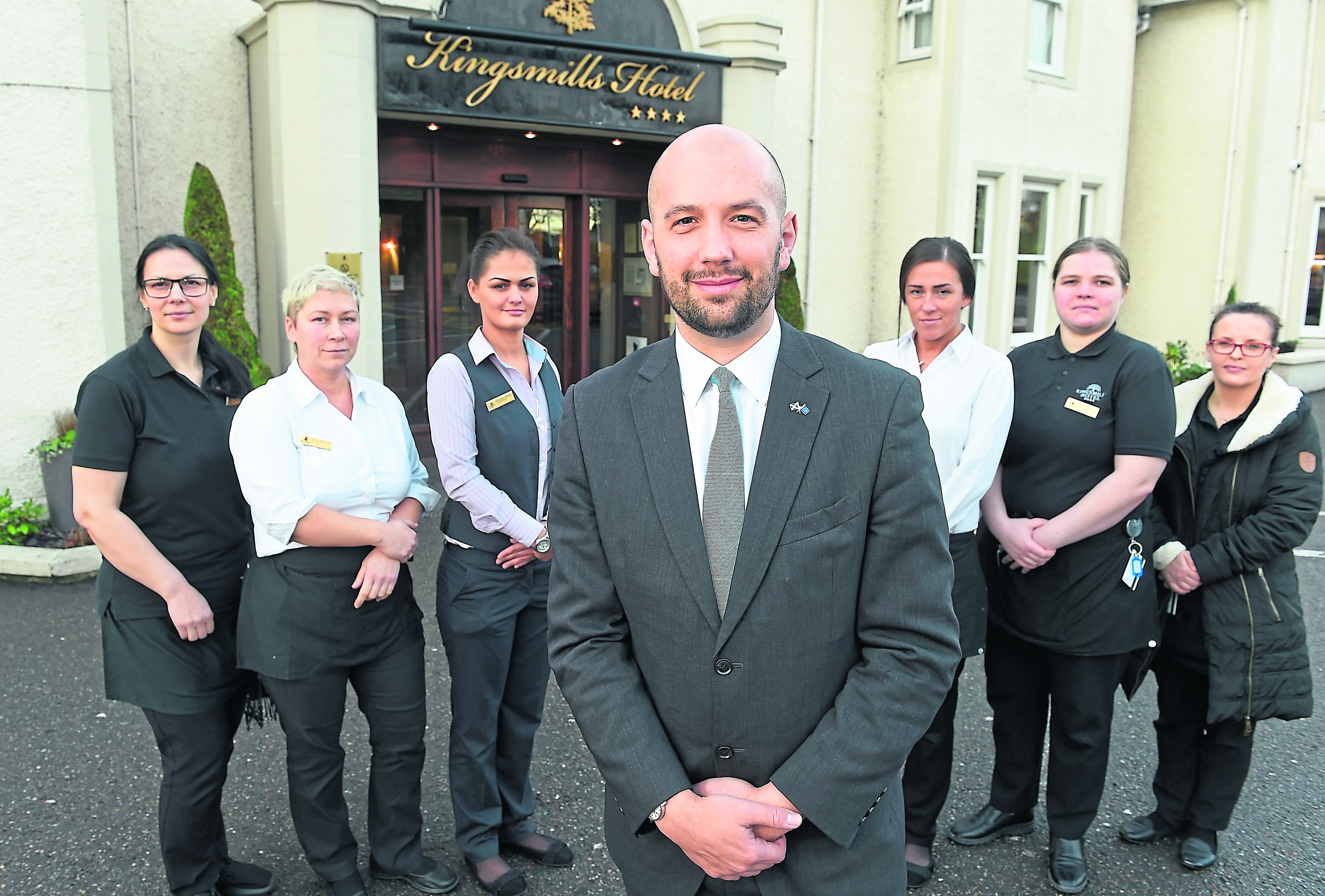 Migration Minister Ben Macpherson  in Invernress for talks in the Kingsmills Hotel where he also met  members of staff from across Europe.