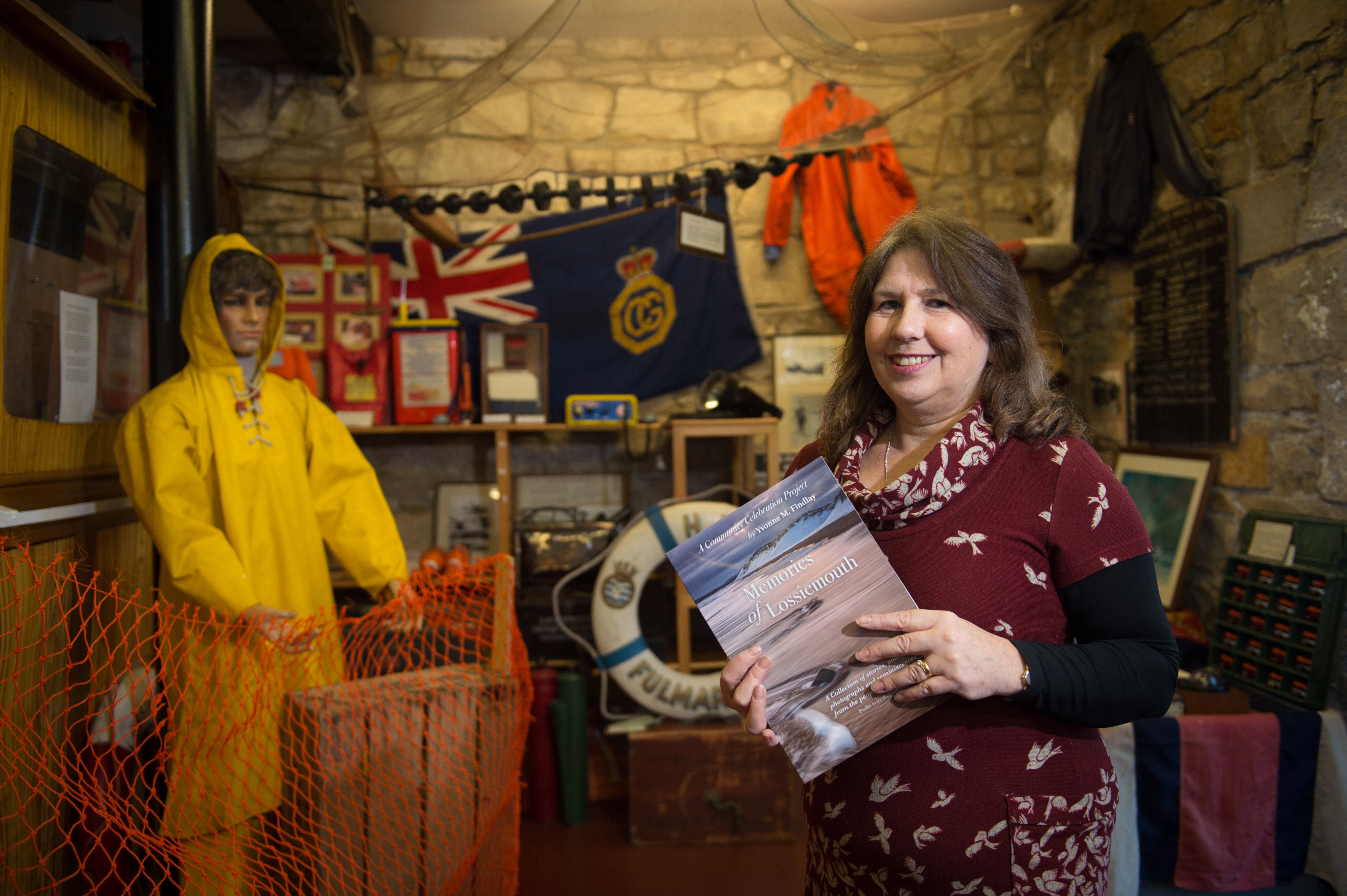 Yvonne Findlay - Author of Memories of Lossiemouth, launched today at Lossiemouth Fisheries and Community Museum in Lossiemouth, Moray.