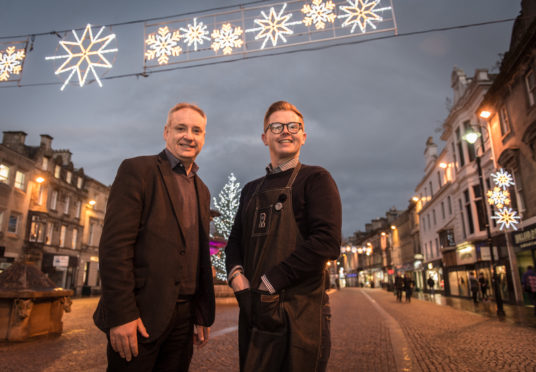 Richard Lochhead and Richard Cumming on Elgin High Street