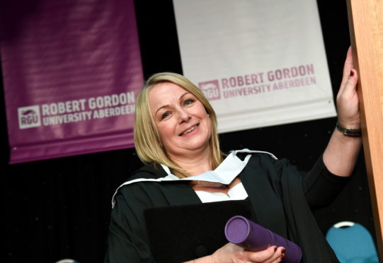 Bridgit Edmonstone of Elgin at RGU graduations at the Beach Ballroom.