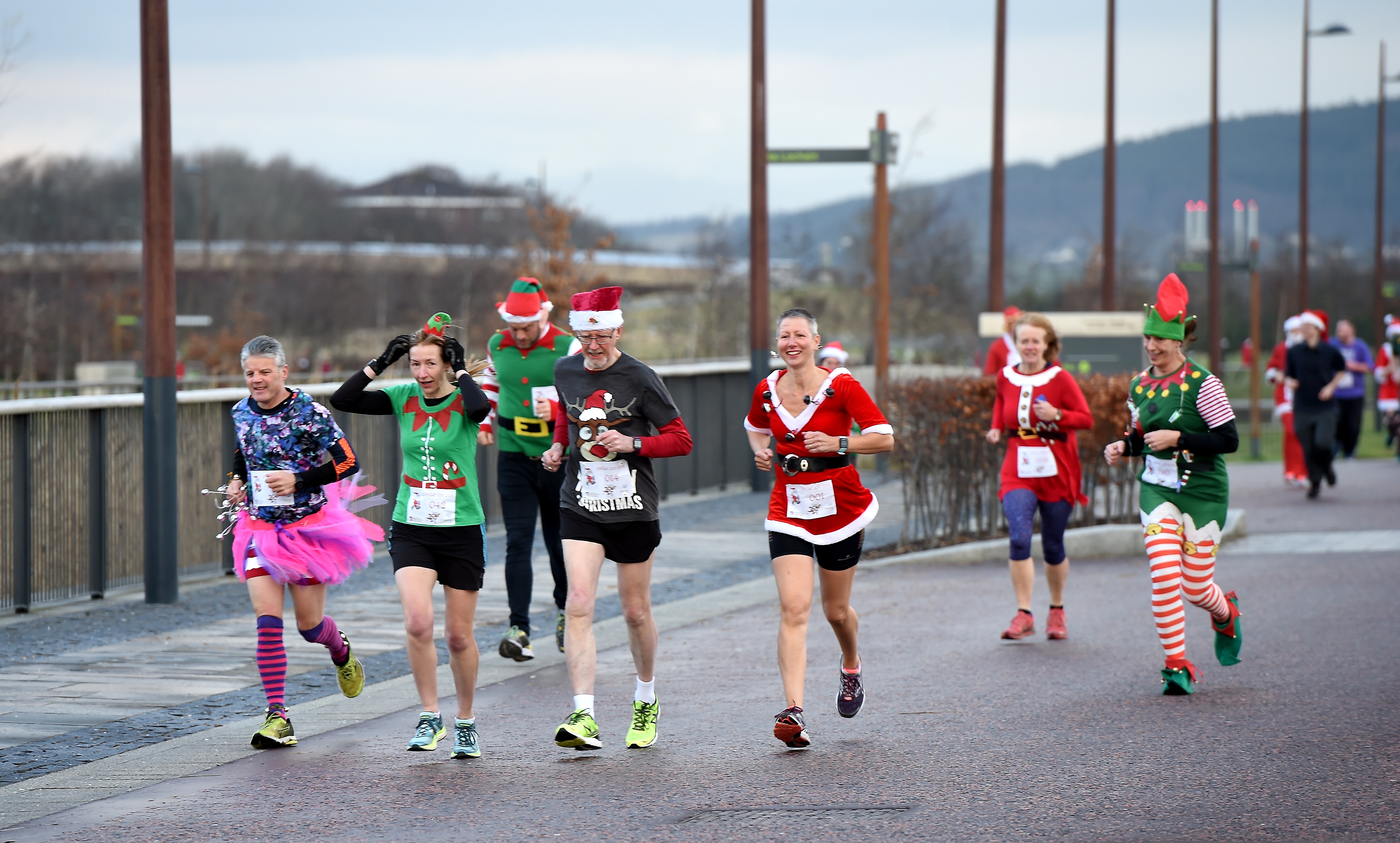 Participants tackle 2k fun run round Inverness College UHI in aid of charity.