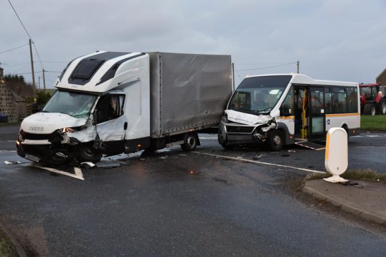 The Ardlaw crossroads where the school bus hit the lorry.