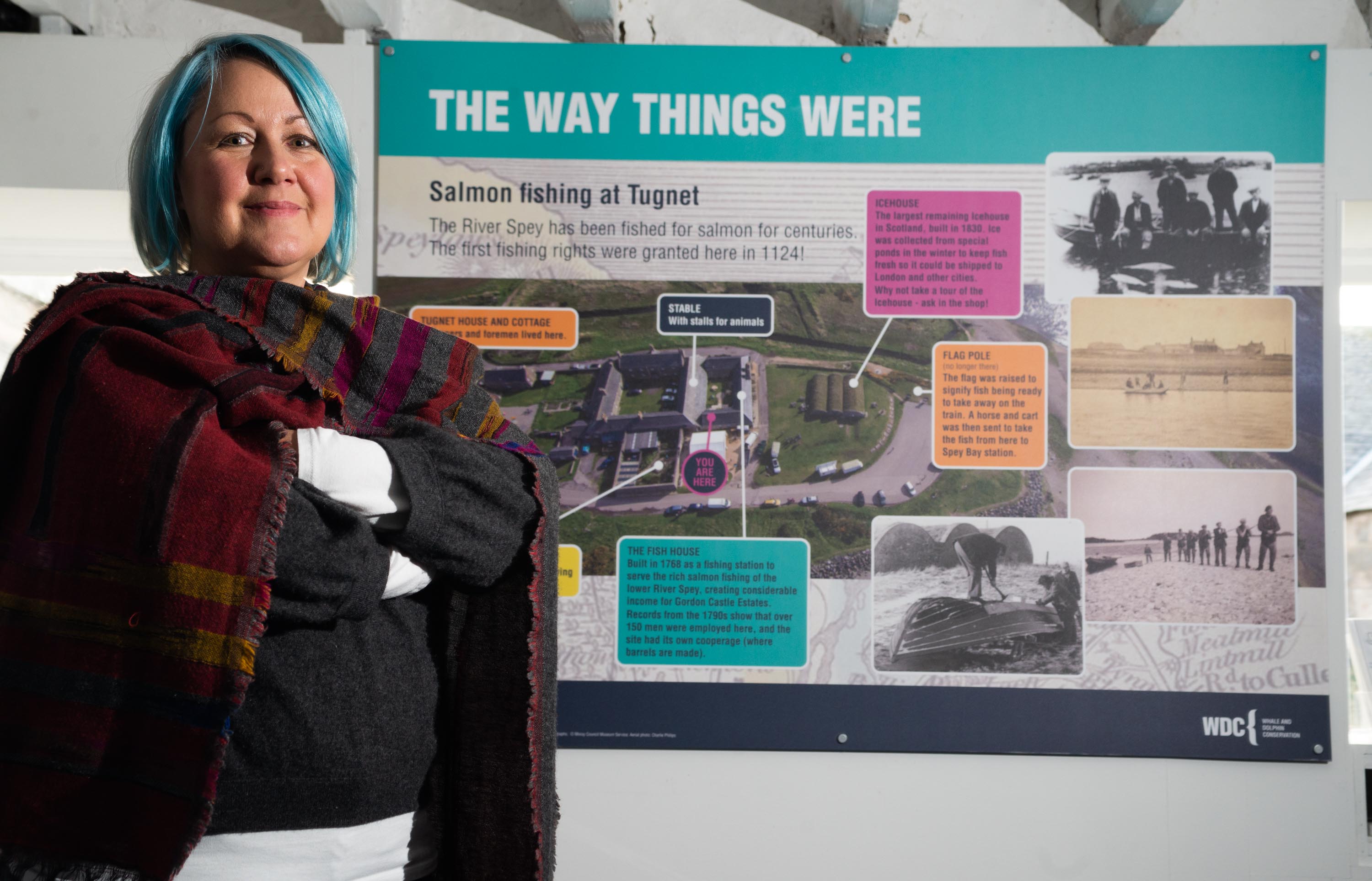 New information boards have been unveiled at the Scottish Dolphin Centre at Spey Bay. Pictured: SDC officer Lisa Farley.