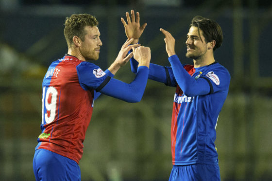 04/12/18 WILLIAM HILL SCOTTISH CUP 3RD ROUND REPLAY
INVERNESS CT v EDINBURGH CITY
TULLOCH CALEDONIAN STADIUM - INVERNESS
Inverness CT's Jordan White celebrates his goal to make it 2-1.