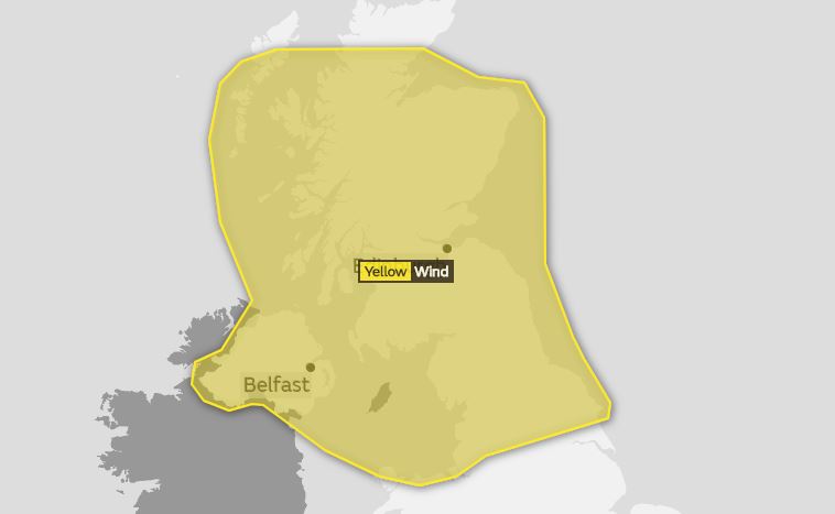The Met Office is predicting large parts of Scotland will be met with strong winds on Friday.