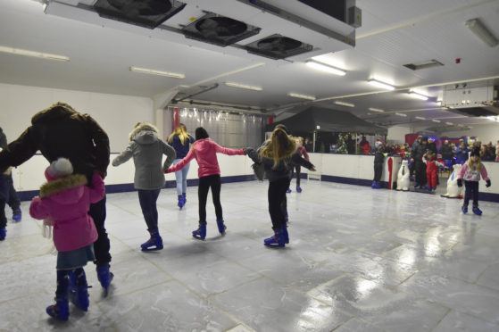 Skaters to get to grips with the ice at last year's Frozen Fraserburgh event