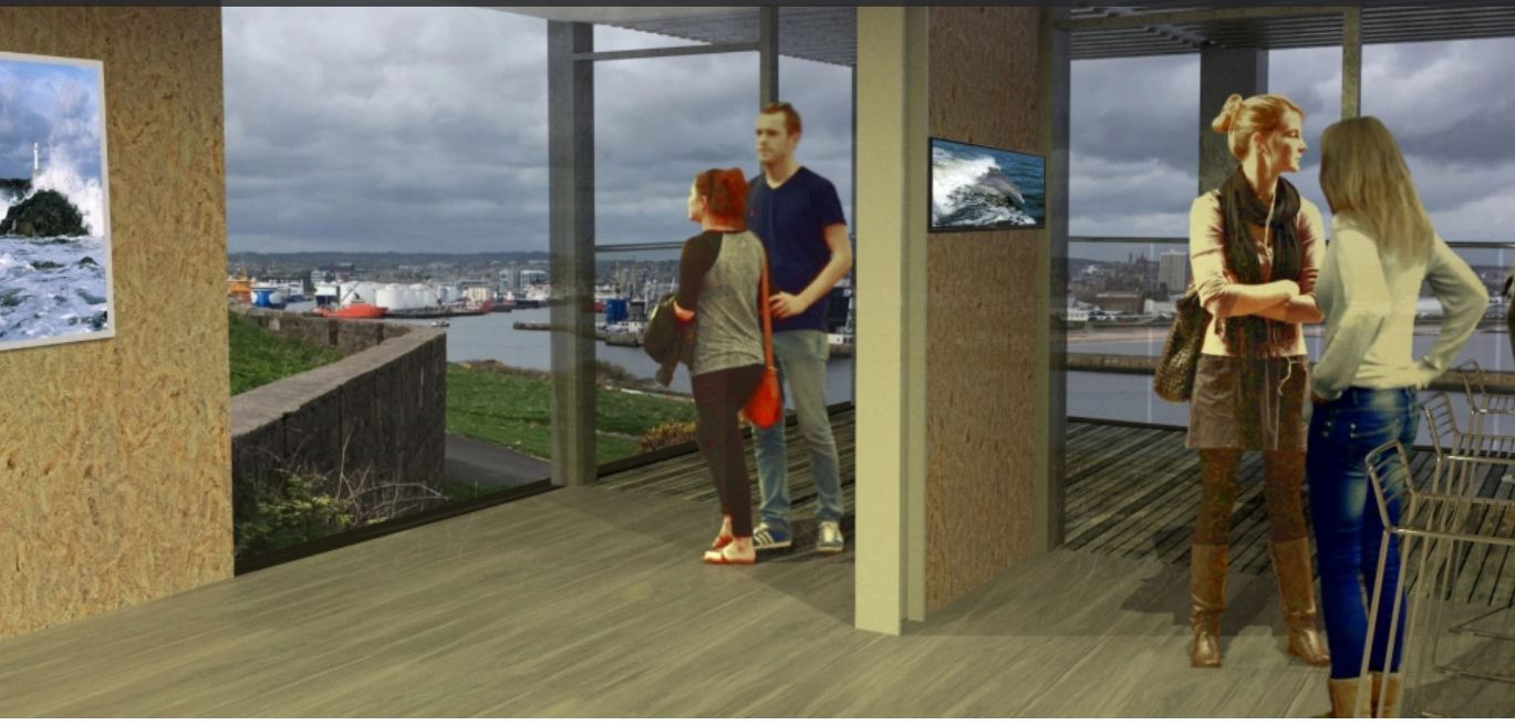The proposed visitor centre is planned to give views across the harbour - including Aberdeen's population of dolphins in the harbour.