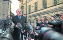 Former Scottish First Minister Alex Salmond delivers a statement outside the Court of Session in Edinburgh yesterday.