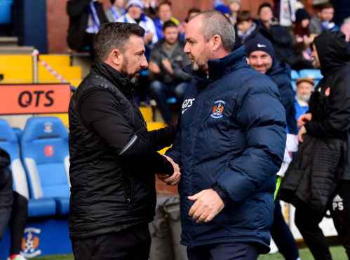 Derek McInnes and Kilmarnock boss Steve Clarke