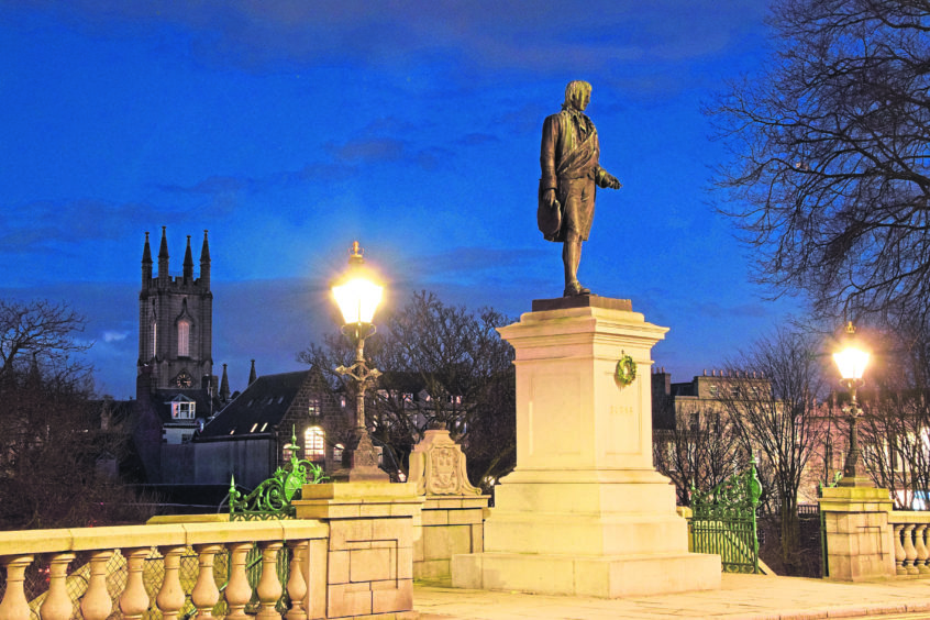 The Burns statue on Union Terrace, Aberdeen. Picture submitted by Andrew Innes.