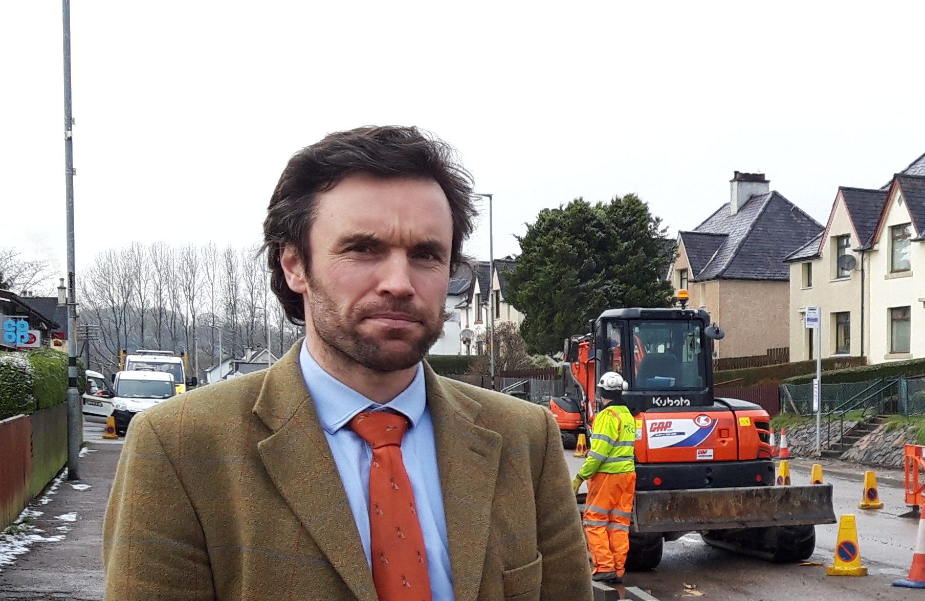 Councillor Ben Thomson praises the hard work and determination of the community in improving the safety of pedestrians in the village of Corpach.
