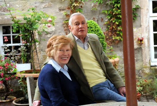 Kirsteen and Hugh Mitcalfe at their home in Milton of Brodie in 2011.