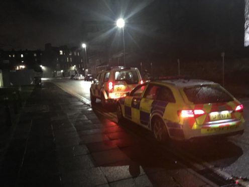 Police on the scene after a boy was struck by a car in Aberdeen