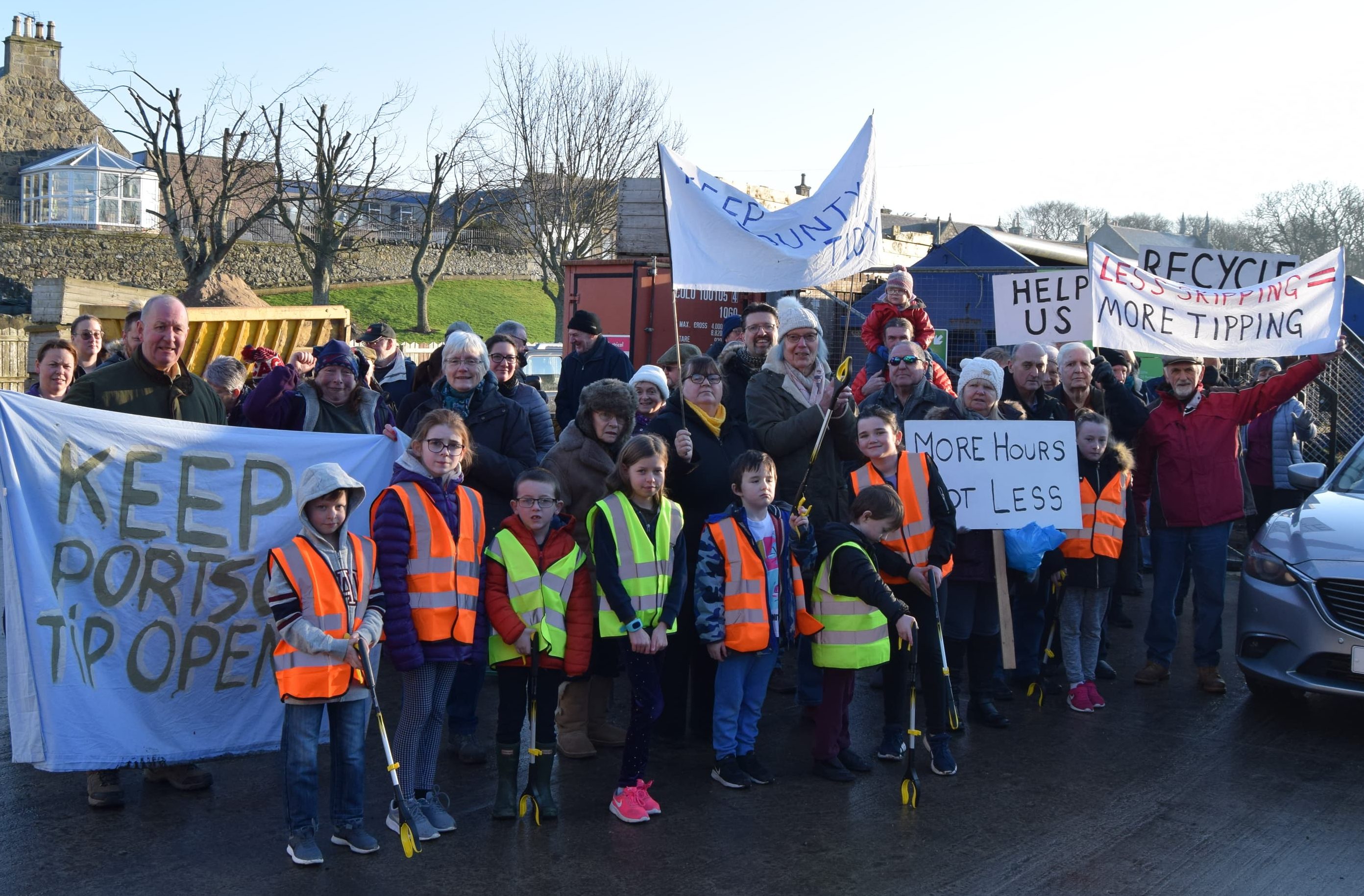 Picture from the protest held at the skip last year to highlight how popular the site is