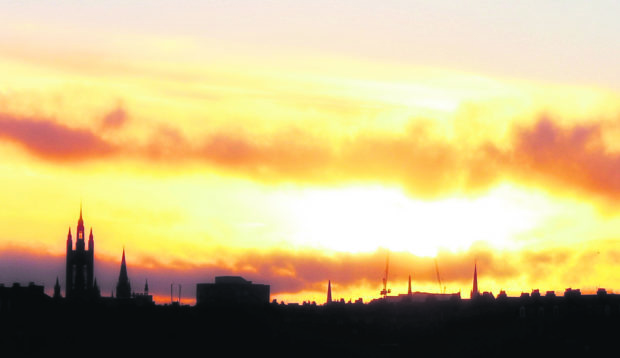 Aberdeen's skyline from Charlie Scott, New Pitsligo.