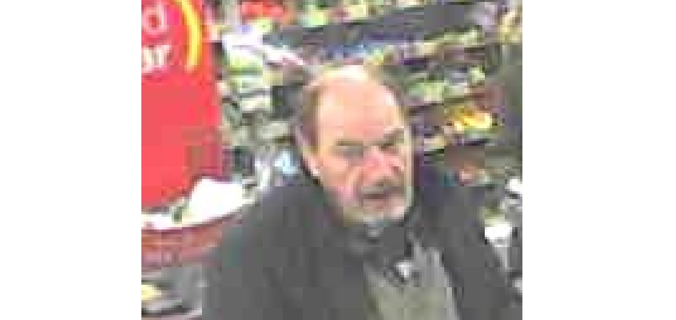 Images have been released of Alan Morrison in a McColl's store in Buckie.