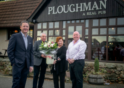 From left, Alistair Dornan, Graeme and Shirley Wight, and Simon Cruickshank.