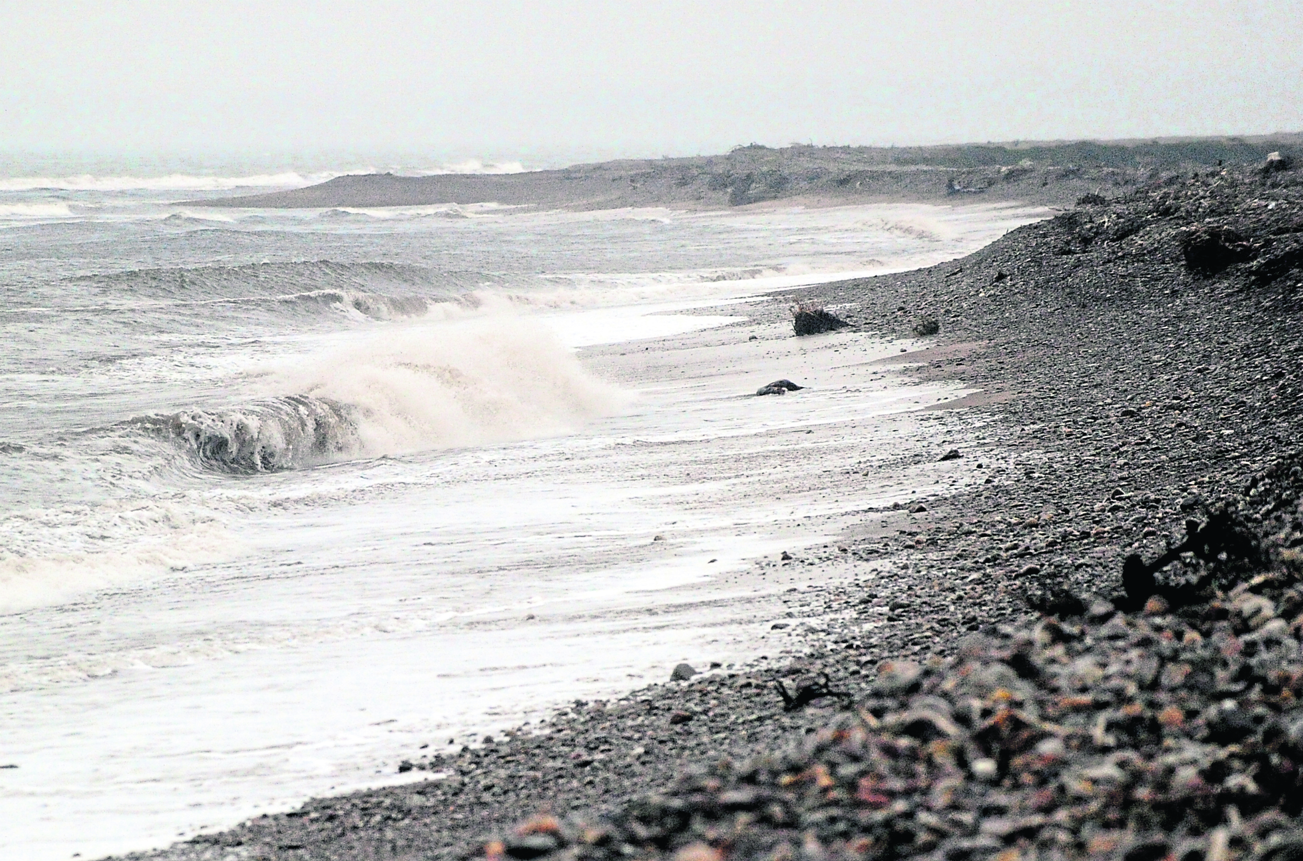 The shingle beach at Kingston On Spey being battered by waves.

Picture by Gordon Lennox.