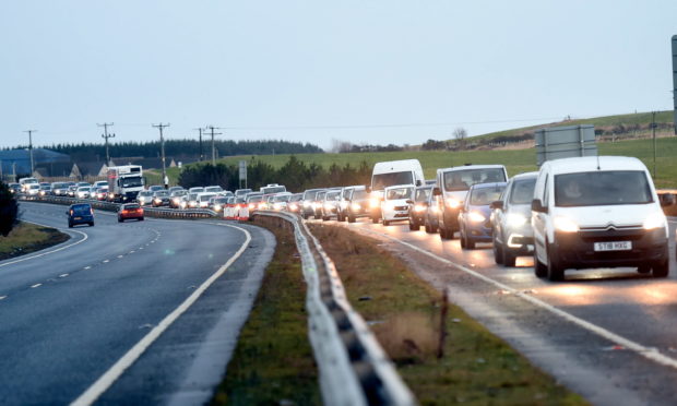 A90 north-bound carriage towards Aberdeen.