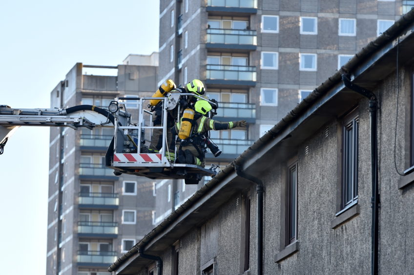 Scottish Fire and Rescue Service at the scene of a house fire on Mastrick Road, Aberdeen last month.