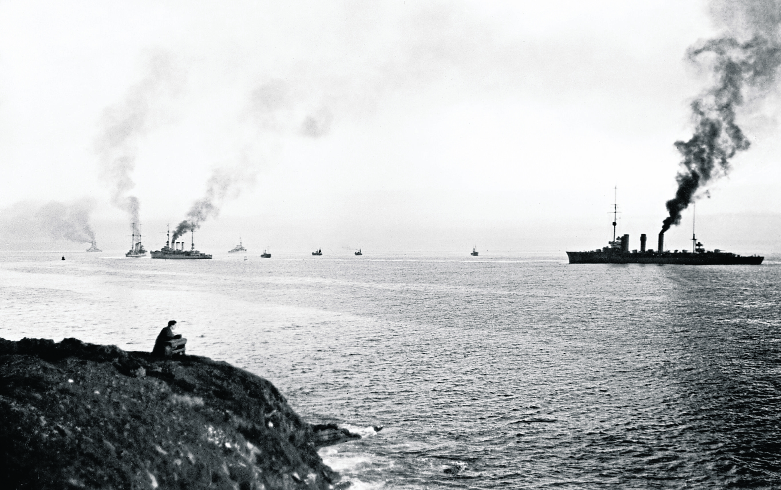 SMS Emden, Frankfurt and Bremse entering Scapa Flow.