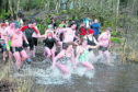 Taking the plunge into Loch Shiell at Glenfinnan to mark the new year.