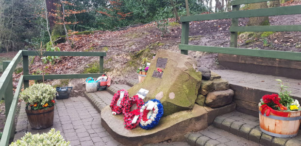 A memorial to 10 WW2 airmen in Endcliffe Park, Sheffield which is looked after by 82-year-old Tony Foulds, who was told there will be a flypast to honour their memory - after a social media campaign by BBC Breakfast's Dan Walker. PRESS ASSOCIATION Photo. Picture date: Tuesday January 22, 2019. Mr Foulds was just eight when he witnessed the B-17 Flying Fortress, the American plane which was carrying the men, crash in the park on February 22 1944, killing all 10 of them. See PA story MEMORIAL Flypast. Photo credit should read: Dave Higgens/PA Wire