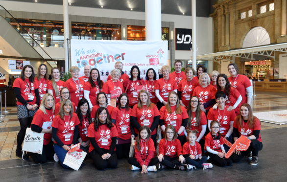 Friends of ANCHOR fundraising team at Union Square, Aberdeen.