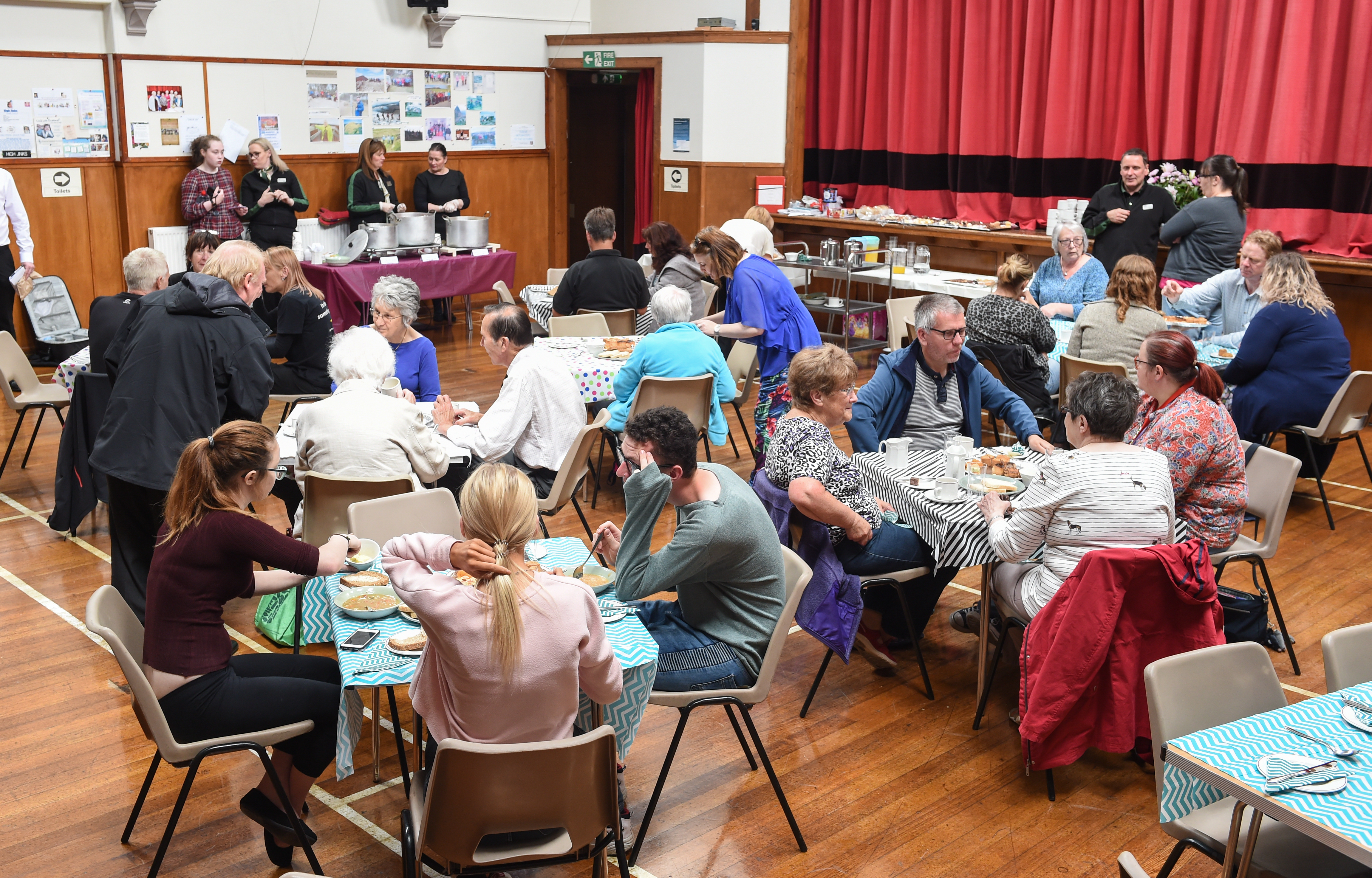 A community meal organised by Moray Foodbank at Elgin High Church in the summer 2018