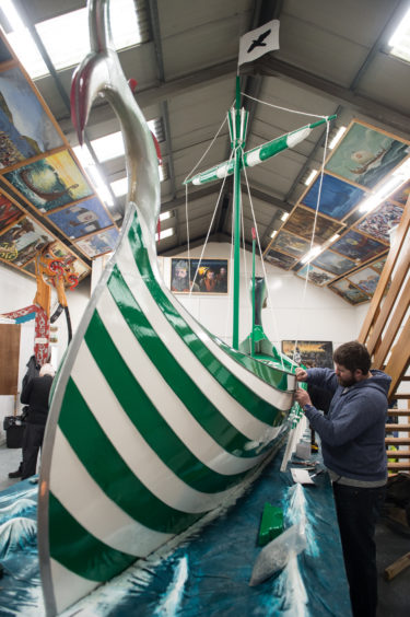 Up Helly Aa boat under construction