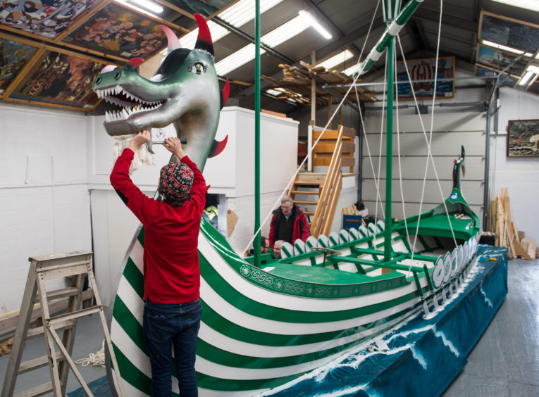Up Helly Aa boat under construction