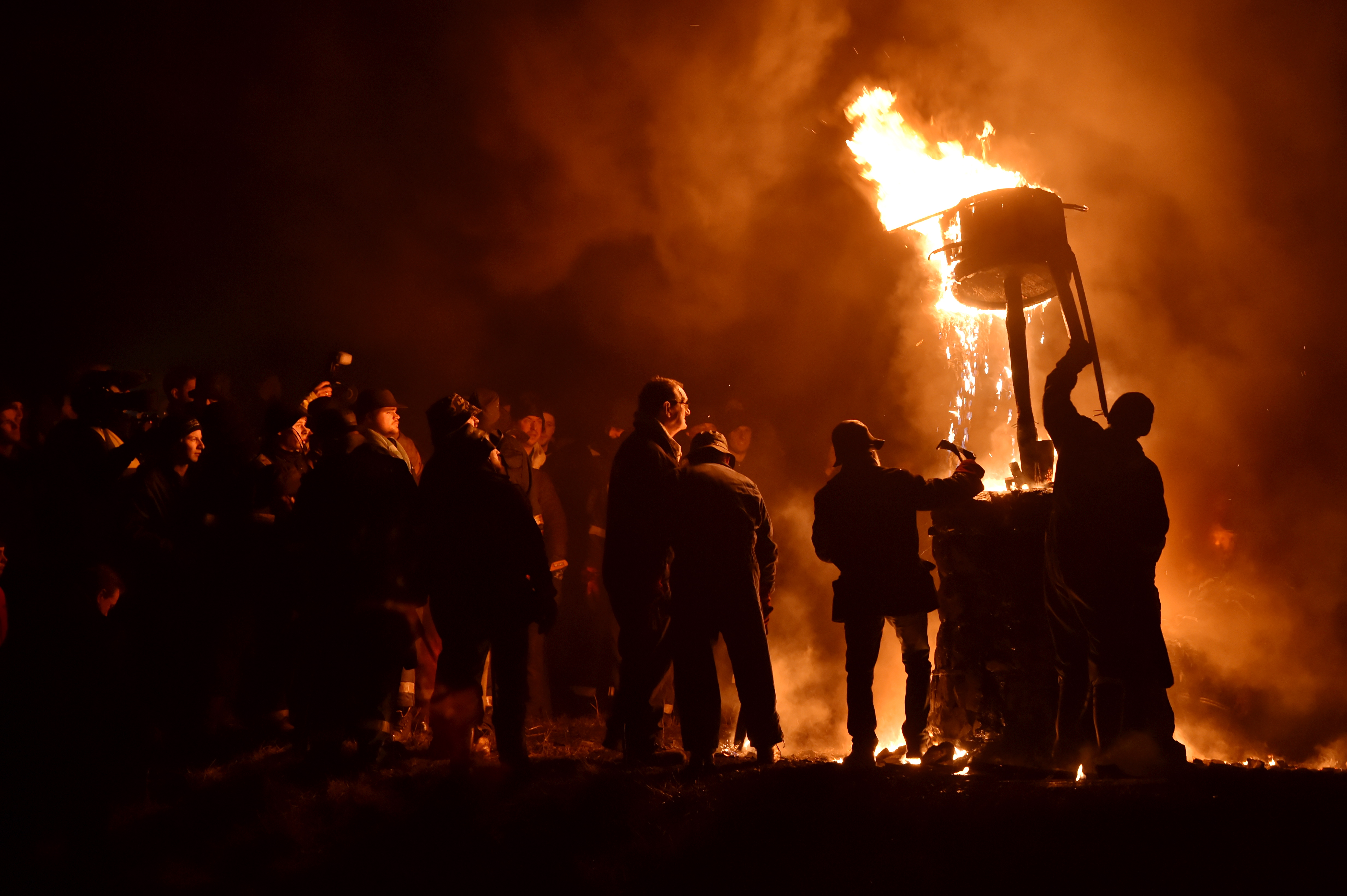 The traditional Burning of the Clavie event at Burghead in Moray.

Picture by Kenny Elrick.